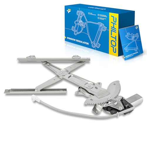 PHILTOP 741-830 Rear Right Passenger Side Power Window Regulator with Motor Compatible with 1997-2001 Toyota Camry Replace OE# 69803AA010, 85710AA030, 6982007010, 8571030300, 6980333010 (2 Pins)