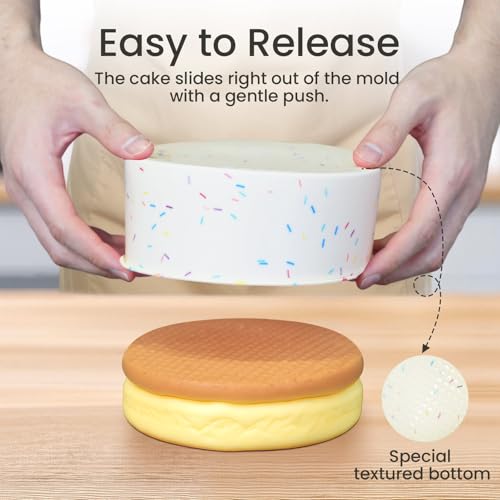 Firstfooby 6 Inch Silicone Round Cake Pan, 2 Pcs Silicone Cake Pans, Nonstick Baking Mold BPA Free Dishwasher Safe, Great for Layer Cake, Cheese Cake, Chocolate Cake by Firstfooby - Image 5