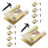 EPIGEIST 10セット 車用クリップファスナー 属製ナット ボルト付き ブラック亜メッキ 頑丈で錆びにくい 用工具不要 簡単取付 車内外の装飾固