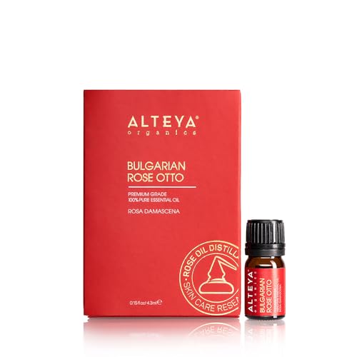 Alteya Organics Rose Essential Oil Pure Bulgarian Rose Otto 4.3mL