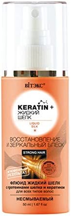 Vitex Bielita Keratin+Liquid Silk Repairing and Shining Hair Liquid Fluid for All Hair Types, 50 ml