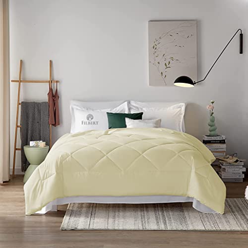 Image of Filbert - 400 GSM Microfiber Rajai Double Bed Comforter, Super Soft Heavy Double Bed Blanket for Winter Diamond Stitch (90 inch x 100 inch Inches /228cm x 254cm) - Comforter Double Bed|Ivory