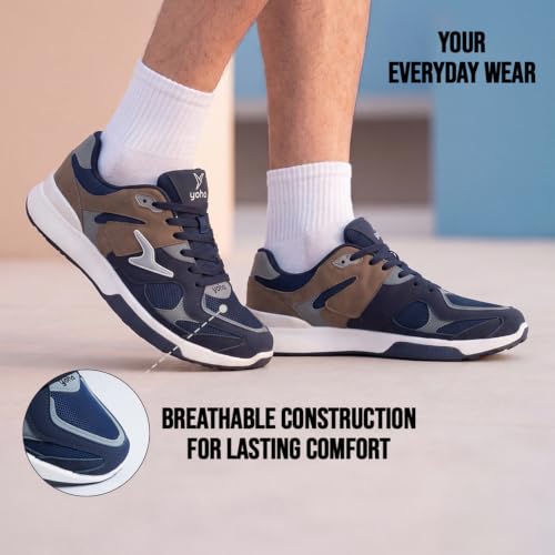 Image of YOHO Men's Sneakers Flo & Blazer | Stylish & Comfortable | Low Top, Lace Up Casual Shoes for Man /Gents