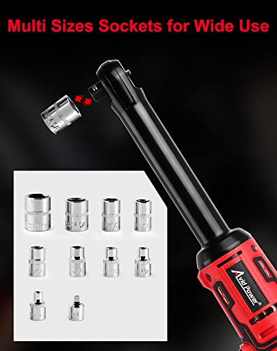 Avid Power 3/8" Extended Cordless Electric Ratchet Wrench, 60N.m(44.2 Ft-Lbs) 12V Power Ratchet Wrench Kit, Variable Speed Trigger, 10 Sockets & 2.0Ah Li-Ion Battery #TOP6