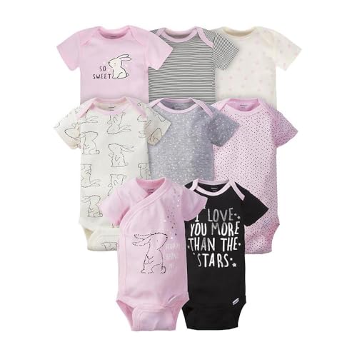 Image of Gerber unisex baby 8-pack Short Sleeve Onesies Bodysuits and Toddler T Shirt Set