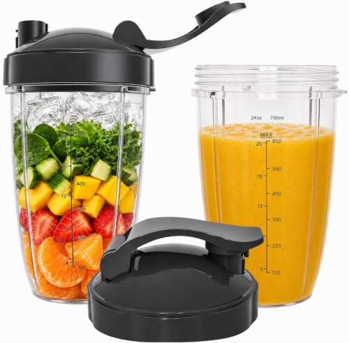 24OZ Replacement Cups Compatible with Nutribullet 600w/900w Blender