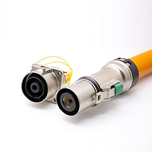 Enchufe y toma de metal para conexión de alto voltaje con blindaje recto 3