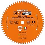 CMT 225.060.08 Industrial Non-Ferrous Metal, PVC & Melamine Saw Blade, 8-1/2-Inch x 60 Teeth TCG Grind with 5/8-Inch Bore