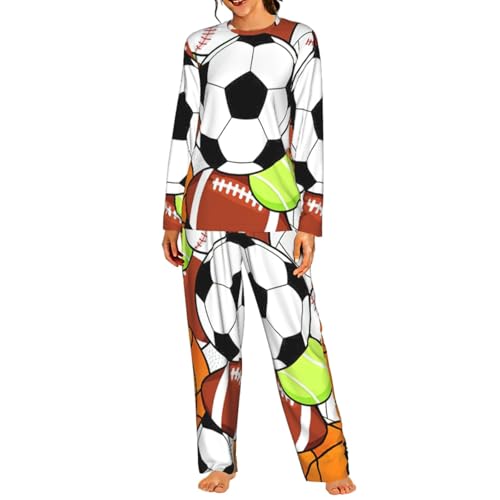 Pyjama doux femme manches longues imprimé sport coupe extensible