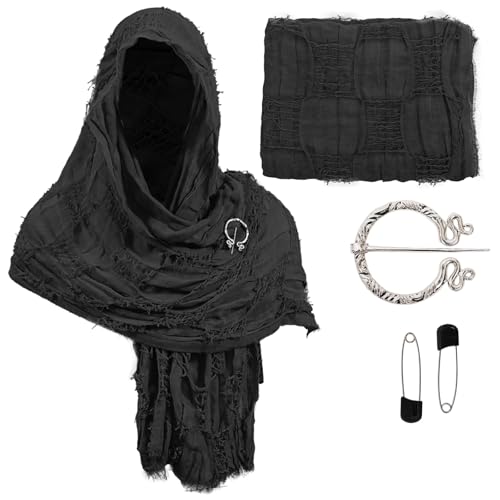 Châle à capuche médiéval et écharpe Renaissance rétro pour costume de cosplay