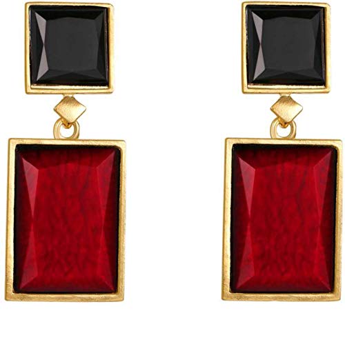 Yellow Chimes Red and Black Crystal Stone & Stud Earrings Set | Fashionable Western Style Earrings Combo for Girls & Women | (B082RB7YWP) Amazon Price History, Amazon Price Tracker