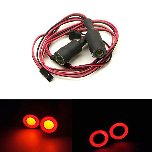 ZuoLan 1 Set 1/10 Echelle RC Crawler Voiture Rouge & Jaune 13mm 2 LEDs Angel Eyes LED Headlight / Taillight Cover