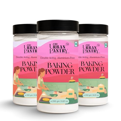 Image of The Urban Pantry Baking Powder 250 g (Pack of 3) | Bulk Value Pack | Aluminium-Free, Double-Acting Leavening Agent for Baking & Indian Snacks
