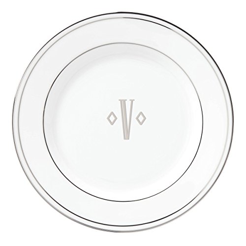 Lenox Federal Platinum Block Monogram Dinnerware Bread/Butter Plate, V