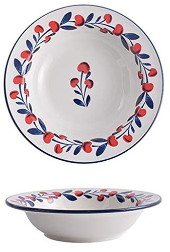 [ユリカー] プレート 皿 セラミックス 北欧 洋食 カレー&パスタプレート 花柄 電子レンジ 食洗機 オーブン対応 皿 オシャレ ギフト (B)