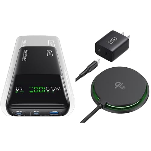 INIU 140w Power Bank Laptop Portable Charger and 15W MagSafe Compatible Charger Pad Combo