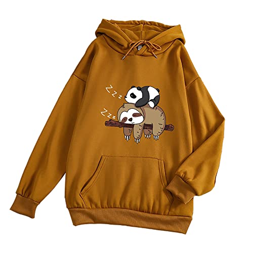 Chvity Hoodies For Women Pullover Cute Pattern Long Sleeve Hooded Sweatshirts Sloth and Panda Graphic Blouse Tops Teen Girl Chvity Hoodies For Women Pullover Cute Pattern Long Sleeve Hooded Sweatshirts Sloth and Panda Graphic Blouse Tops Teen Girl