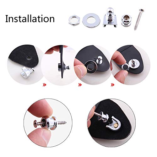 10 Peças De Trava De Alça De Baixo Para Guitarra Elétrica, Trava De Metal Antiderrapante Para Baixo