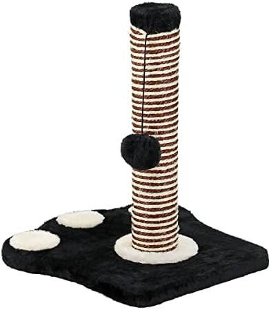 Taylor & Brown 40cm Tall Cat Scratching Post, Cat Scratcher Kitten Scratch Post for Indoor Cats with Sisal Pole 360° Rotating Hanging Ball, Durable Cat Furniture Covered with Soft Plush Carpet