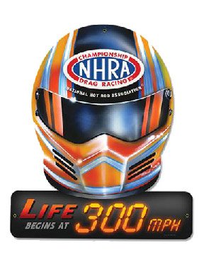 Nostalgia Decals NHRA Helmet 300 mph Decal 4