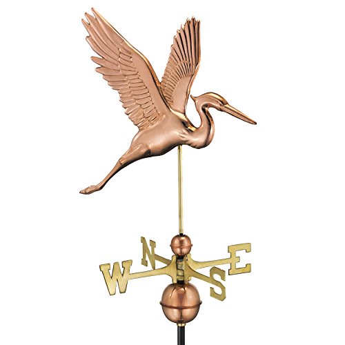 Good Directions Graceful Blue Heron Weathervane, Pure Copper #TOP12