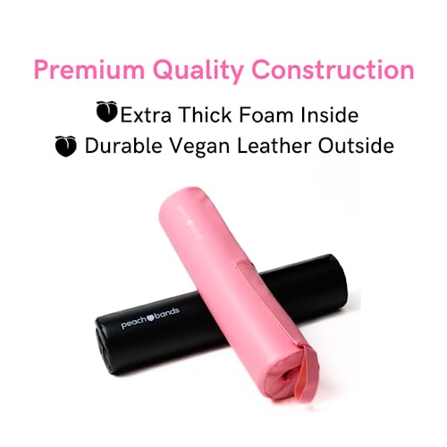 Peach Bands Barbell Pad with Secure Straps for Squats and Hip Thrusts (Black Vegan Leather) by peach bands - Image 3