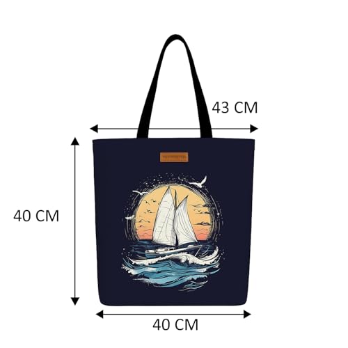 Image of The Purple Tree Eco-Friendly Canvas Tote Bag, Sustainable, Reusable Shopping, Beach, Travel or Everyday Tote, Wide Tote Bag