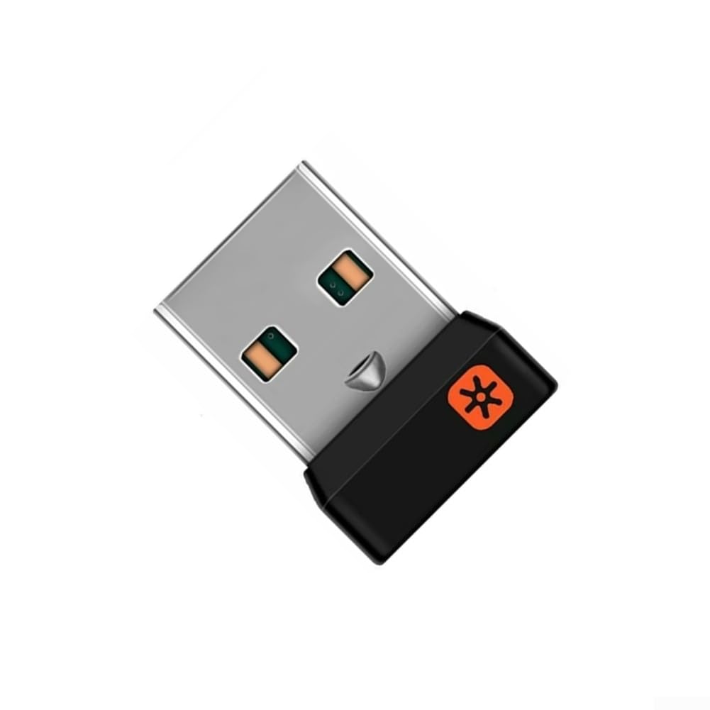 Unifying USB Receiver for Logitech Mouse Keyboard - Wireless Adapter Connects 6 Devices M325 M510 M705 K400 Black Dongle