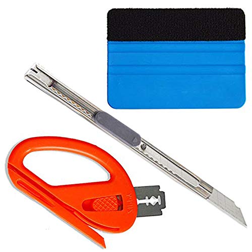 Huture 14pcs Wrapping Folder Tool Squeegee Set Vehicle Window Tint Application Tools Kit Car Zippy Vinyl Cutter Knife Utility Knife and Blades for Installing Contact Paper Self-Adhesive Film
