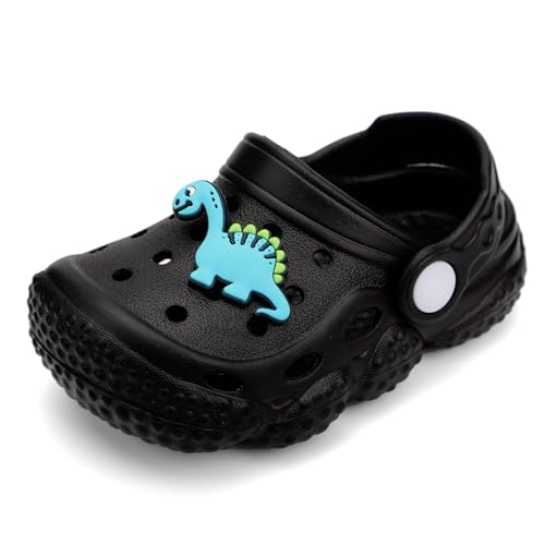 INMINPIN Baby Clogs Garden Shoes Newborn Infant Lightweight Breathable Beach Pool Sandals Non-Slip Baby Boys Girls Water Shower Summer Shoes Splay Naturally, Black, 2-2.5 Years Toddler