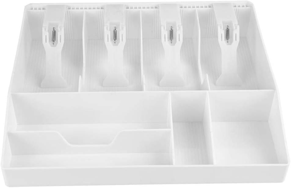 Cash Coin Register Insert Tray Replacement Cashier Drawer Storage Box Plastic 4 Bills 4 Coins Slots Money Storage Holder Cash Drawer Cash Storage Tray Money Register Trays Cash Box Classify Store : Office Products