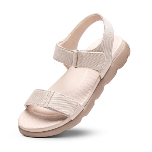 Image of Frido Cloud Comfort Back Strap Sandals for women, Stylish Sandals with Ergonomic Arch Support, Soft Cushioned Footbed & Breathable Canvas Upper for Work, Travel & Outings
