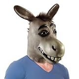 Donkey Mask, Monster Shrek Movie Character Head Mask, Realistic Role Play Mask Costume Cosplay for Adults Party Props - Poor Mouthed Donkey
