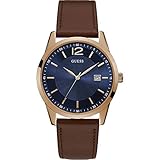GUESS perry orologio Uomo Analogico Al quarzo con cinturino in Pelle di vitello W1186G3