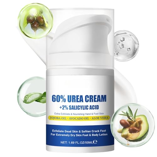 60% Urea Cream - Urea Foot Cream - Cracked Heel Repair Cream For Feet and Hand - Urea Cream 60 Percent for Feet - Maximum Strength for Hand, Foot and Body Care