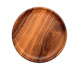 Natural Wood Plates. Wooden Charcuterie Platter-Cheese and Cold Cuts Board, Rustic Centerpiece, Decorative Appetizer Serving Tray-Ideal for Gifts and Gatherings. Acacia, 12 Inch