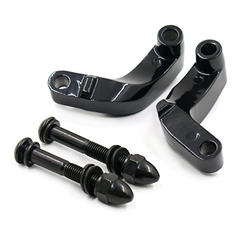 SMT- Black Aluminum Alloy Mirrors Mount Adapter Compatible With H-D Fat Bob Softail Dyna Cvo Softail Low Rider Motorcycle [P/N: MT387-BK] [B00RNIVMYK] by SMT-MOTO - Used condition - Image 2