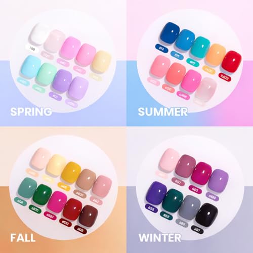 Image of beetles Gel Polish Set Vivid Seasons - Spring Gel Nail Polish Set 36 Colors Pink Yellow Green Purple Jelly Shades 45pcs with Base & Top Coat UV LED Soak Off DIY Salon Summer Gift for Women & Girls