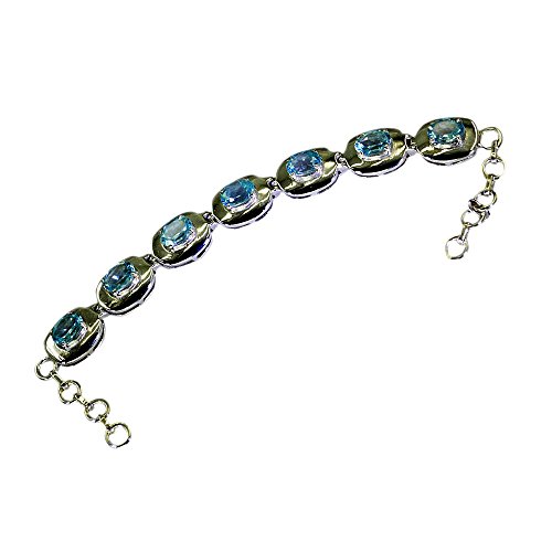 Bracelet de tennis en argent et topaze bleue véritable, l'accessoire chic de vos soirées