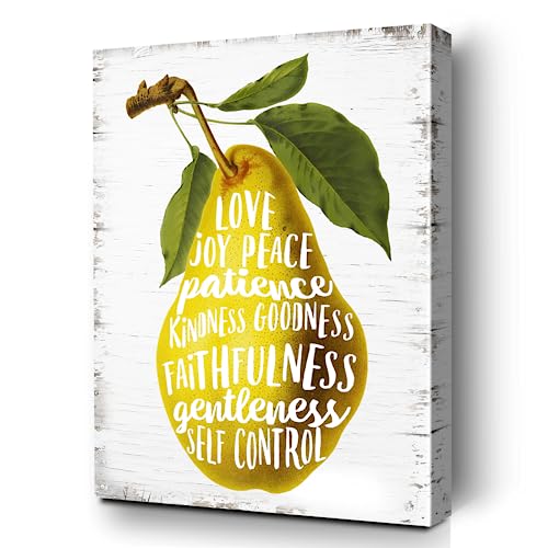 Sugargoo Canvas Wall Art Fruit Of The Spirit Wall Art, Inspirational Christian Sign Decor For Home Kitchen Dinning Room Decor 12X15 Inch, Galatians Bible Verse Canvas Wall Decor #TOP8
