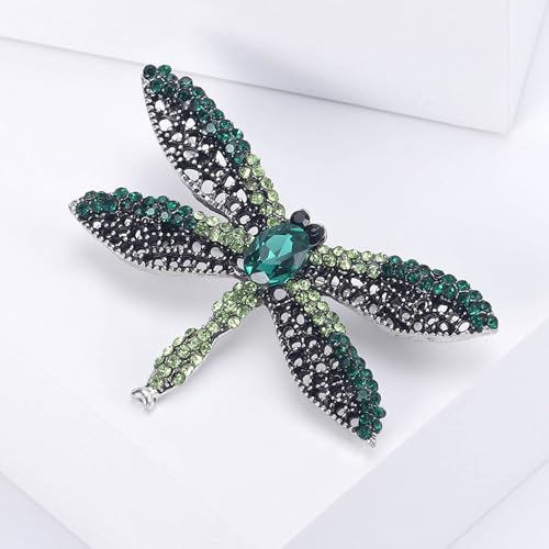 Image of Dragonfly Brooch Rhinestone /Enamel Dragonfly Brooches Lapel Pin for Women Elegant Outfits Dragonfly Jewelry Gifts