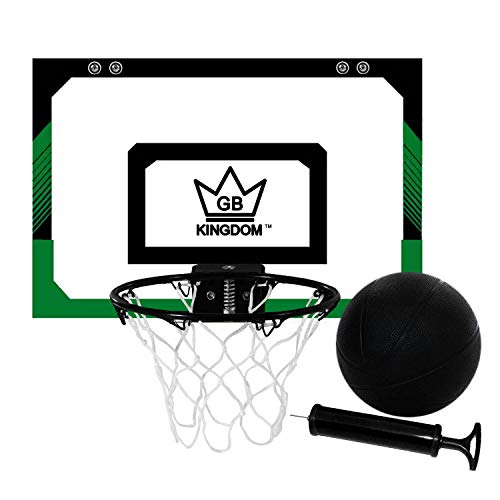 Kingdom GB Hyperdunk Red portátil para Mini aro de Baloncesto con Bola y Bomba Montaje en Puerta (Verde Negro)