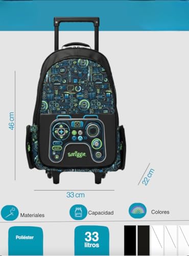 Image of ADSON 3D Embossed School Trolley Bag|Backpack Large School Bag for Boy Girl, Kids School Bag, Travel Backpack for Girl Boy, Ideal for Children Trolley 18 Inch Water Resistant