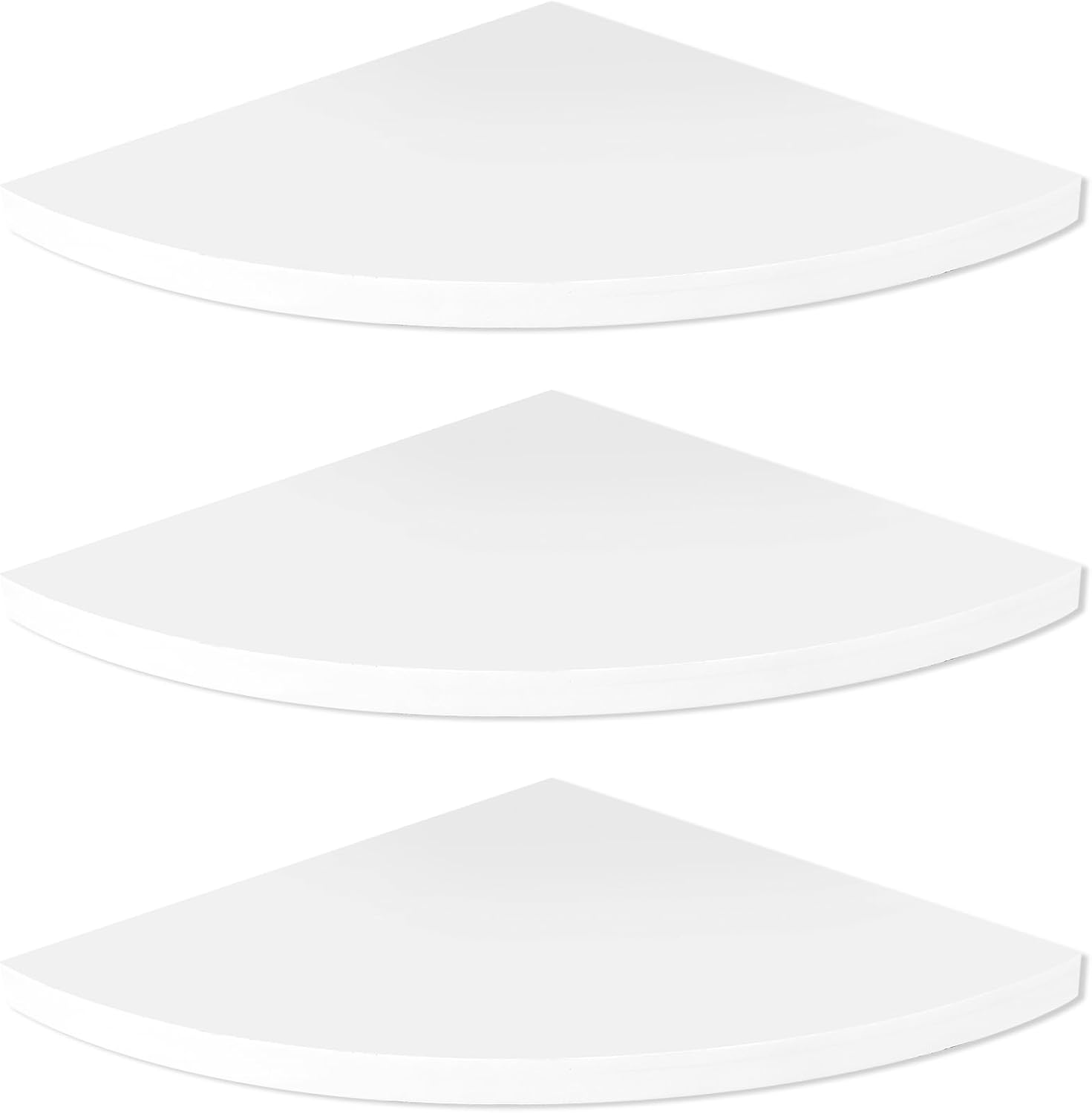 US 3Pcs Corner Mounting Shelf 20cm Wall Mounted Space Saving Wall Corner Shelf Easy to Install Corner Floating Shelves Minimalist Corner Wall Shelf for Bedroom Living Room Bathroom