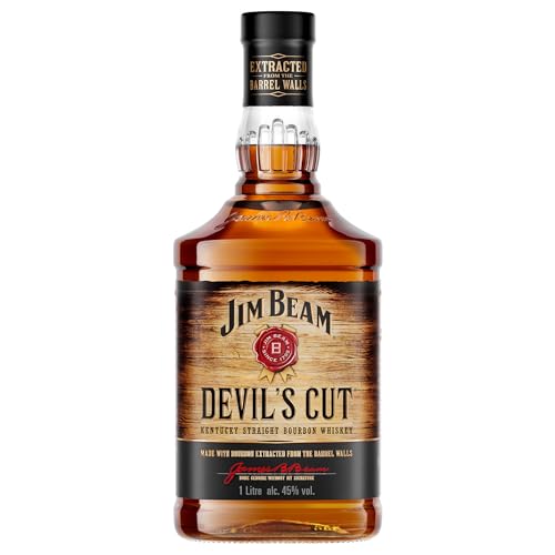 Jim Beam Devil's Cut | Kentucky Straight Bourbon Whiskey | robuster Geschmack mit intensiven Eichen- und Vanillenoten | 45% Vol. | 1l