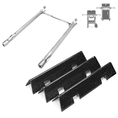 BBQration 7635 Flavorizer Bars, 69785 Grill Burner Kit for Weber Spirit I & II 200 Grill Parts, Grill Replacement Parts for Weber Spirit 2 Parts GS4 Spirit II E-210 E210 S-210, 16GA Porcelain Steel