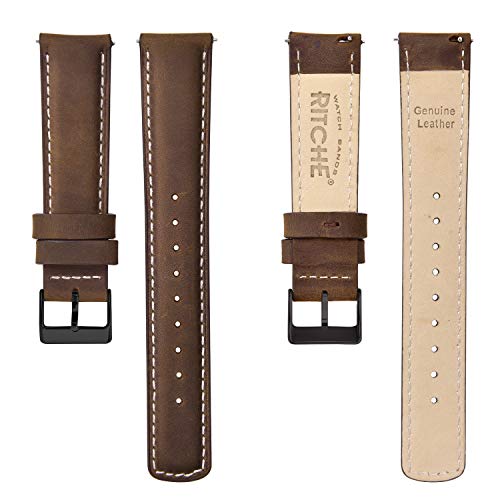 Image of Ritche Christmas Gift Quick Release Leather Watch Bands Genuine Watch Straps for Men Women Top Grain Leather Watch Strap, White Elephant Gifts, Stocking Stuffers for Men, Father's Day gifts