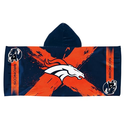 Northwest Denver Broncos NFL Cross Out Youth Hooded Micro Fiber Towel 22 x 51 Inches
