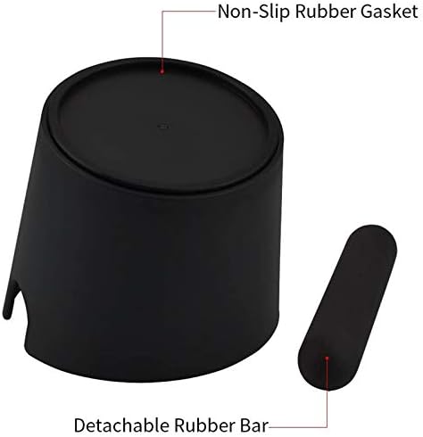 Coffee Knock Box, 4.8 Inch Bin for Coffee Grounds, Shock-Absorbent Durable Barista Style Espresso Knock Box with Removable Knock Bar and Non-Slip Base- Black
