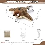 Tocirelo Cat Toy Flapping Bird - Simulate Flying and Chirping Flappy Bird, Interactive Cat Toys for Bored Indoor Adult Cats, Rechargeable Realistic Catnip Kicker Toy with Flapping Wings for Kitten - Image 3